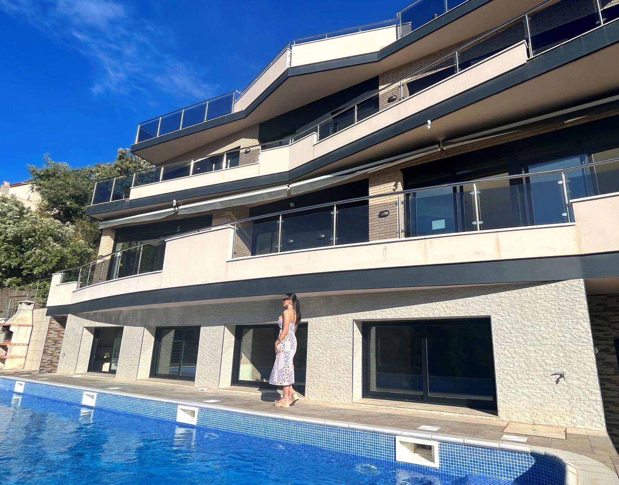 Villa De Lujo Con Vistas Al Mar Y Piscina Privada Santa Susanna Extérieur photo